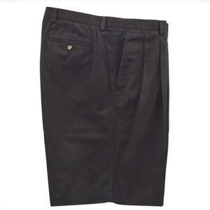 Cutter & Buck Men's Black Twill Microfiber Pleated Golf Shorts